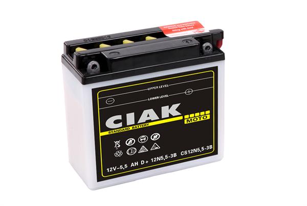 Moto akumulator 12V-5.5AH D+ 12N5.5-3B CIAK STARTER MOT