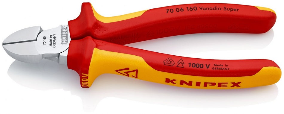 Knipex bočne sečice izolovane, VDE, hromirane 160 mm