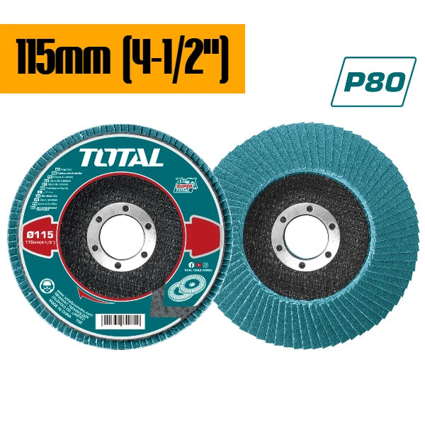 Lamelni brusni disk 115mm za metal P80 zirconium - TOTAL TAC641153