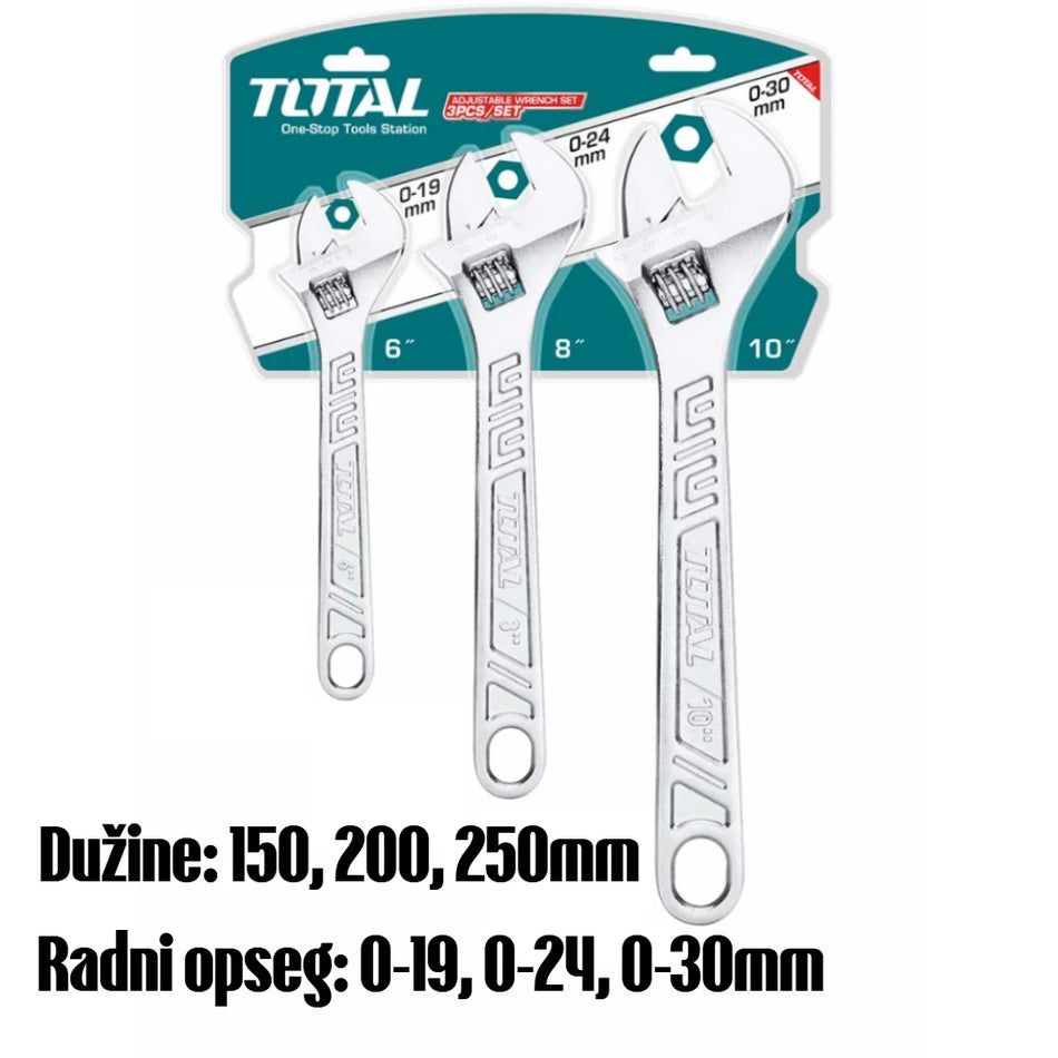 3-delni set francuskih ključeva - TOTAL THTK1013