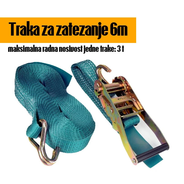 Traka za zatezanje - španer 6m 3T sa kukama - TOTAL THTRS3061